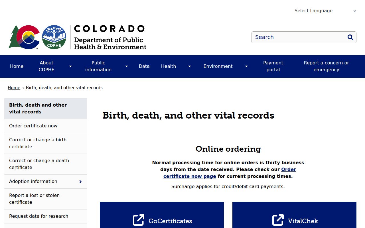 Louisville residents directory Colorado vital records access