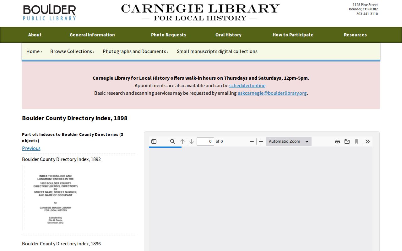 Louisville previous residents directory index at Carnegie Local History